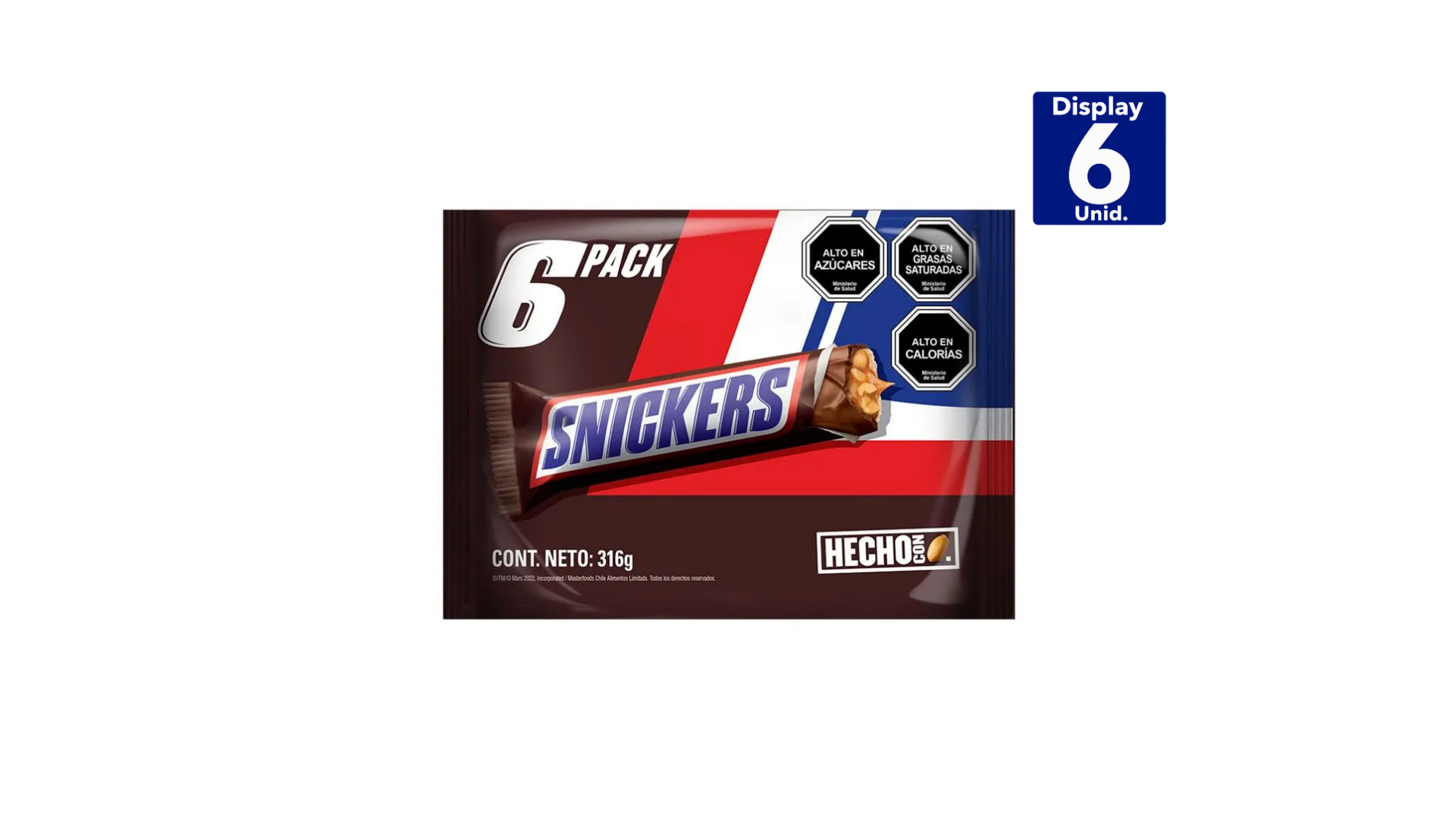 SNICKERS CHOCOLATE SINGLES  6-PACK