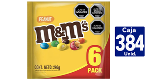 M&MS CHOCOLATE Y MANÍ (PEANUT) 6-PACK