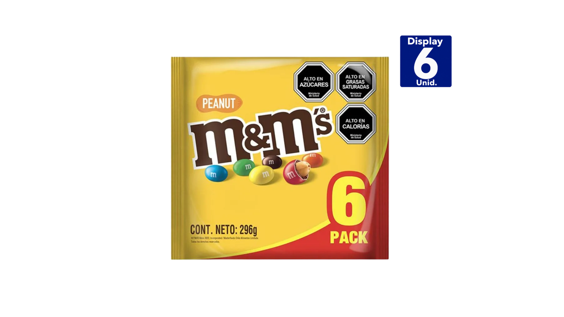 M&MS CHOCOLATE Y MANÍ (PEANUT) 6-PACK