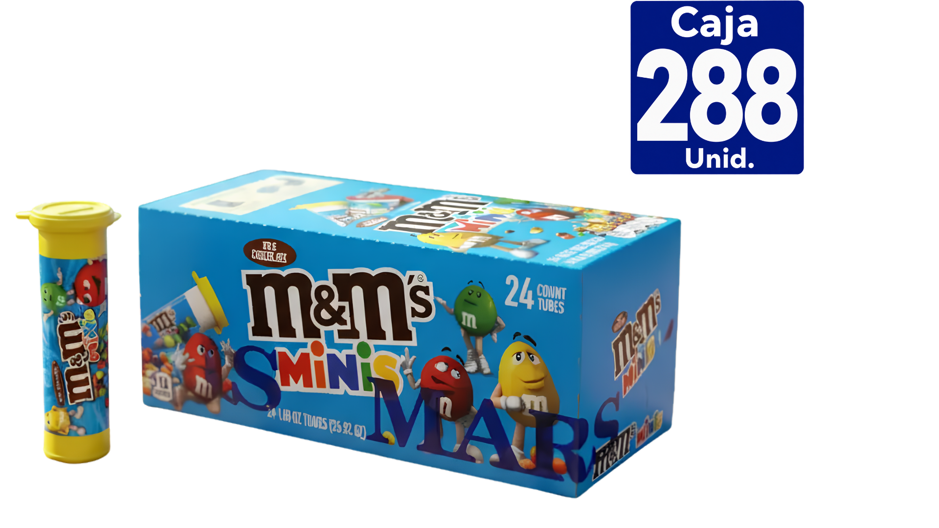 M&M MINIS TUBES CHOCOLATES 24X31 GRS.
