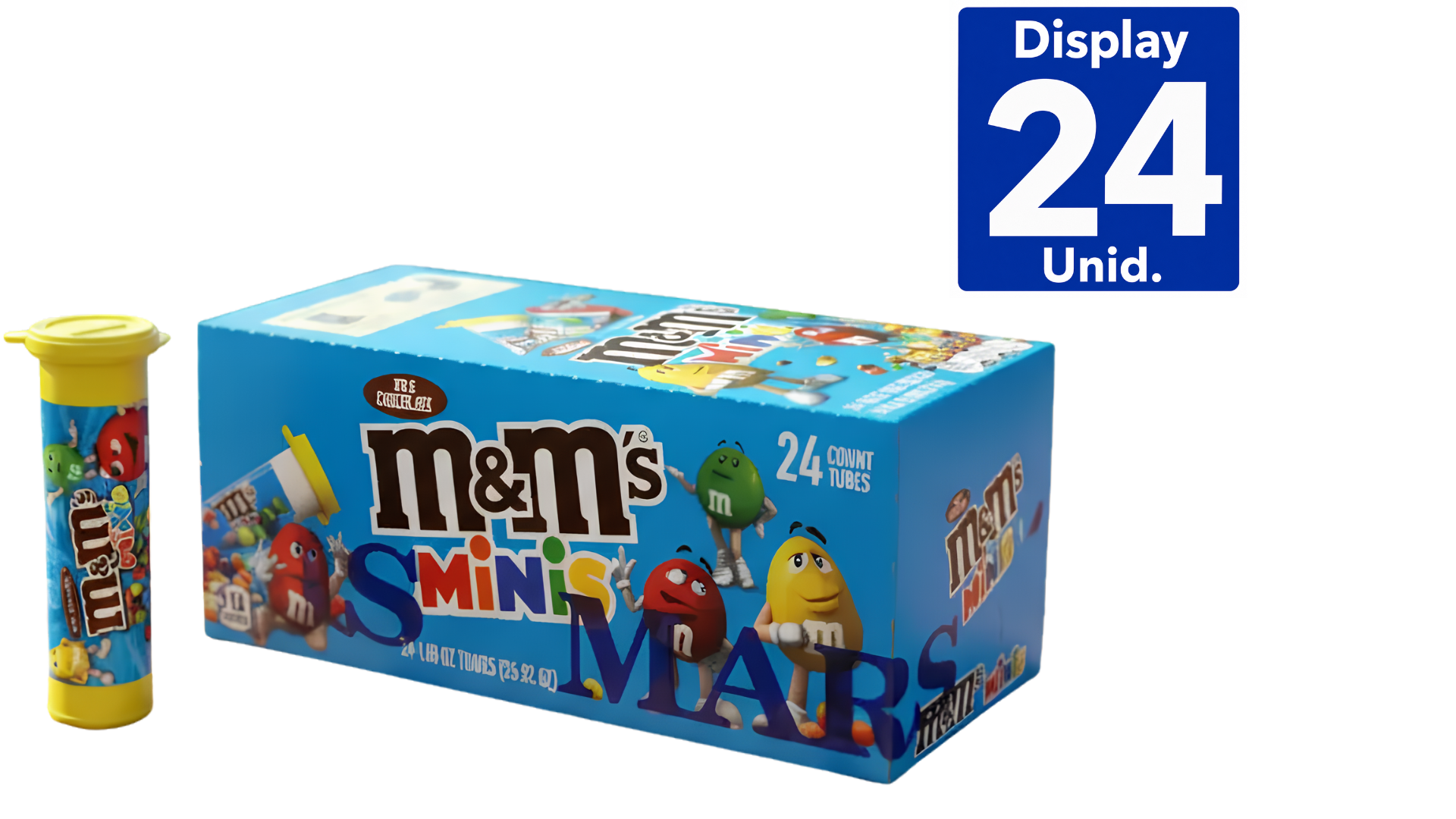 M&M MINIS TUBES CHOCOLATES 24X31 GRS.