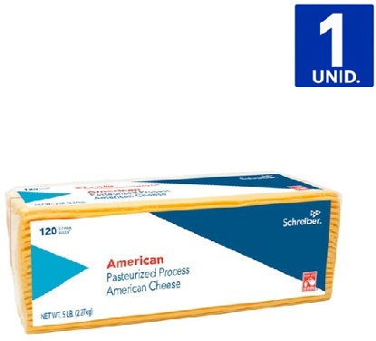 QUESO CHEDDAR AMERICANO 120 LAMINAS - 2,26 KG