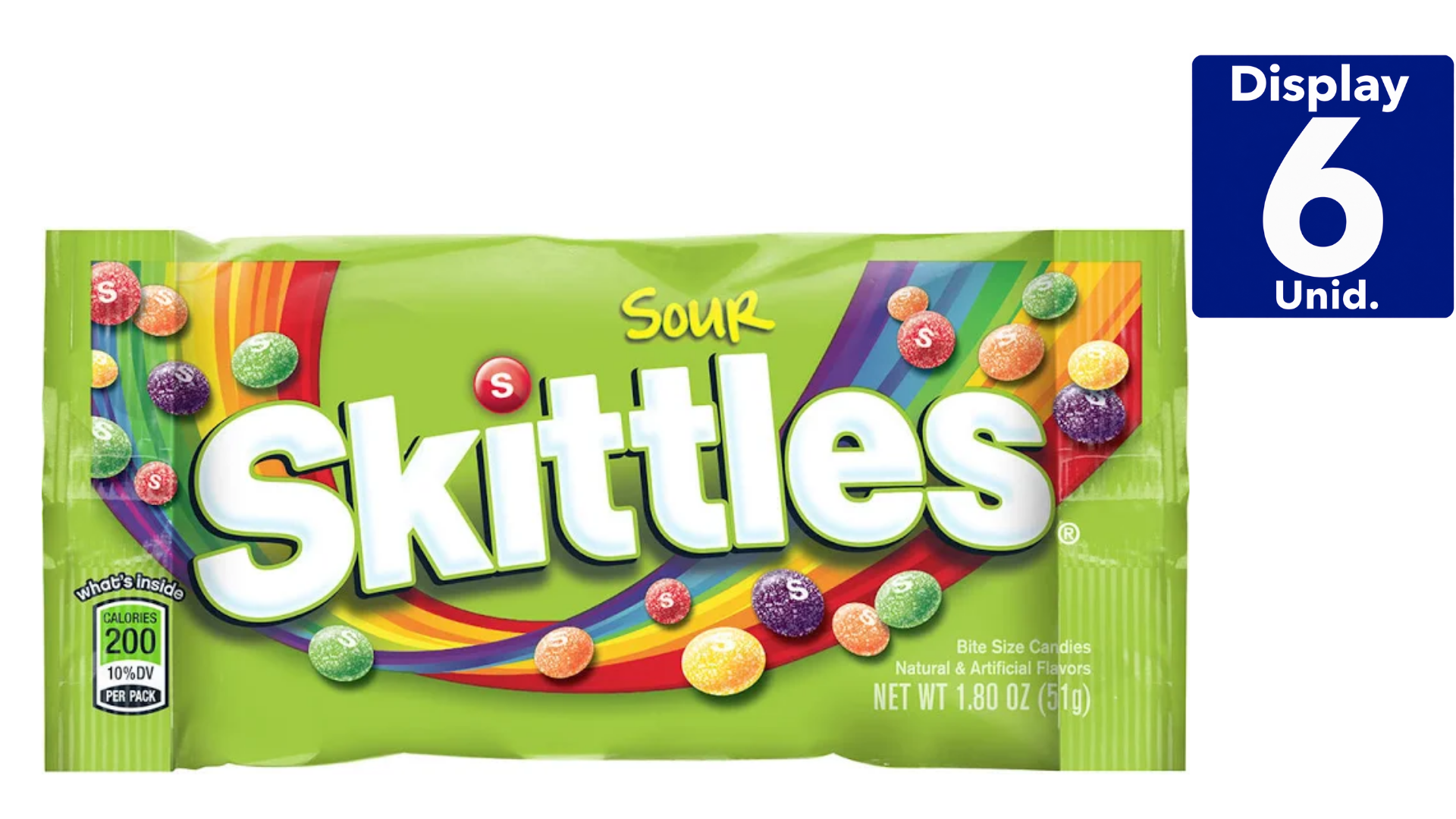 SKITTLES SOURS SINGLES 24X51GR