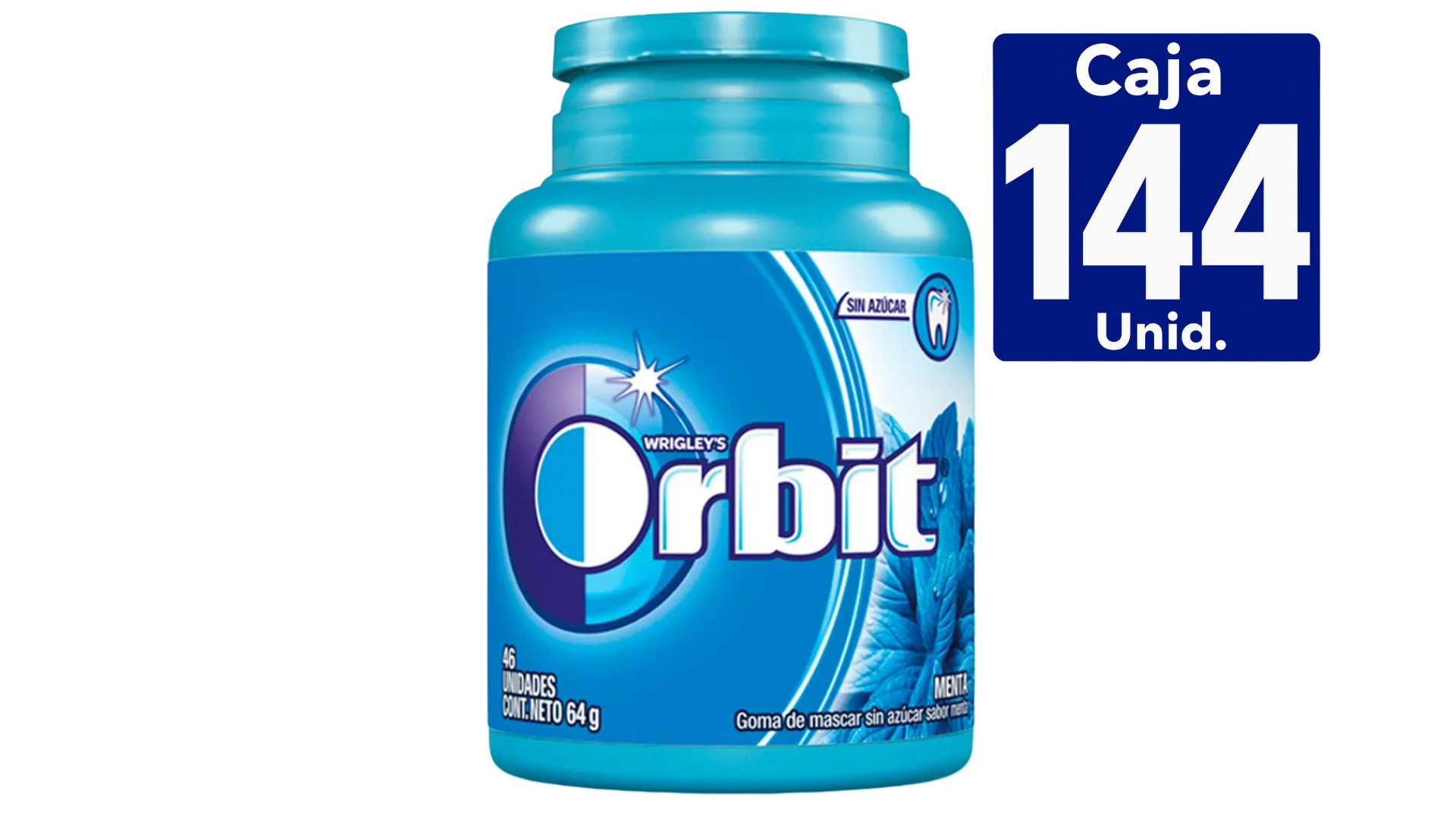 ORBIT GOMA DE MASCAR BOTELLA MENTA 46UNI