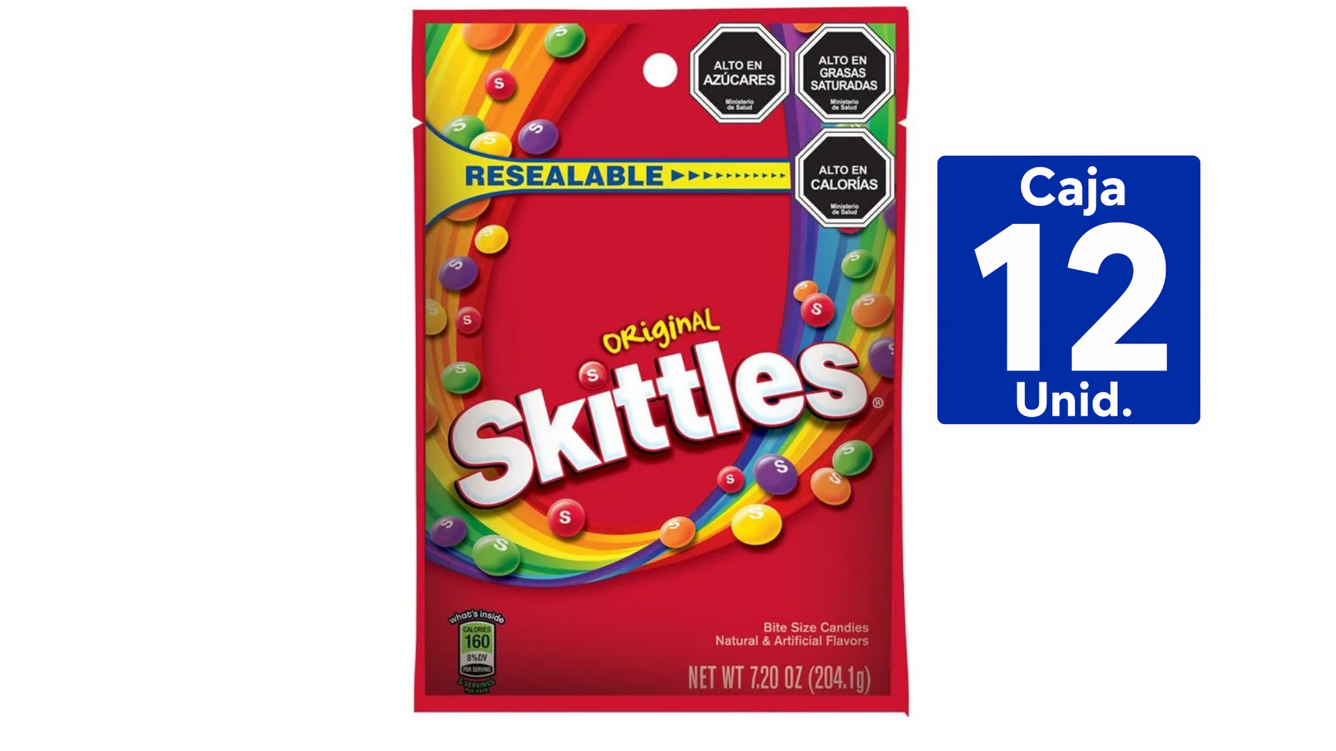 SKITTLES ORIGINAL CARAMELO MASTICABLE BOLSA 204GR