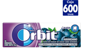 ORBIT GOMA DE MASCAR ARANDANO 15 UNI.