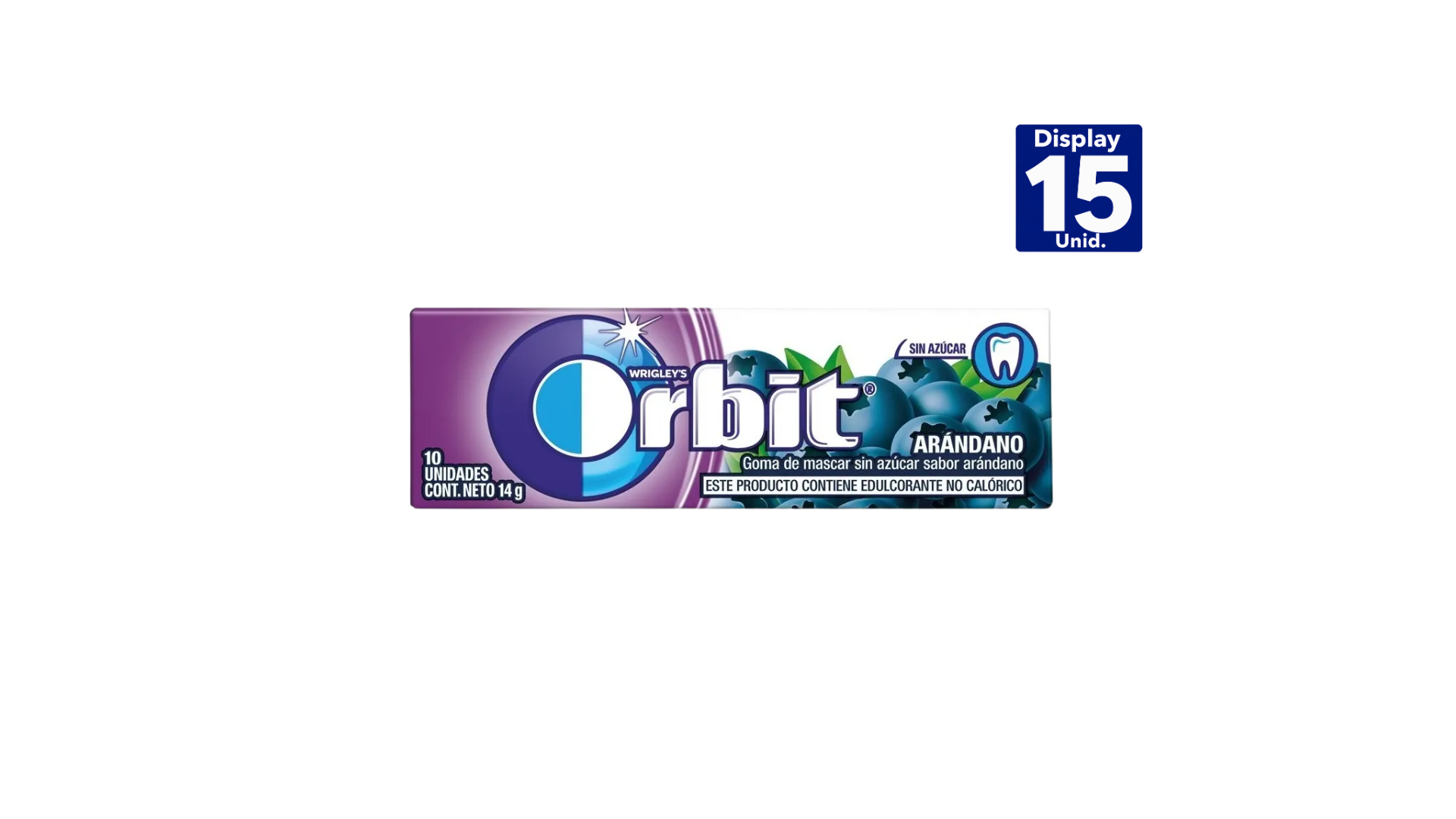 ORBIT GOMA DE MASCAR ARANDANO 15 UNI.