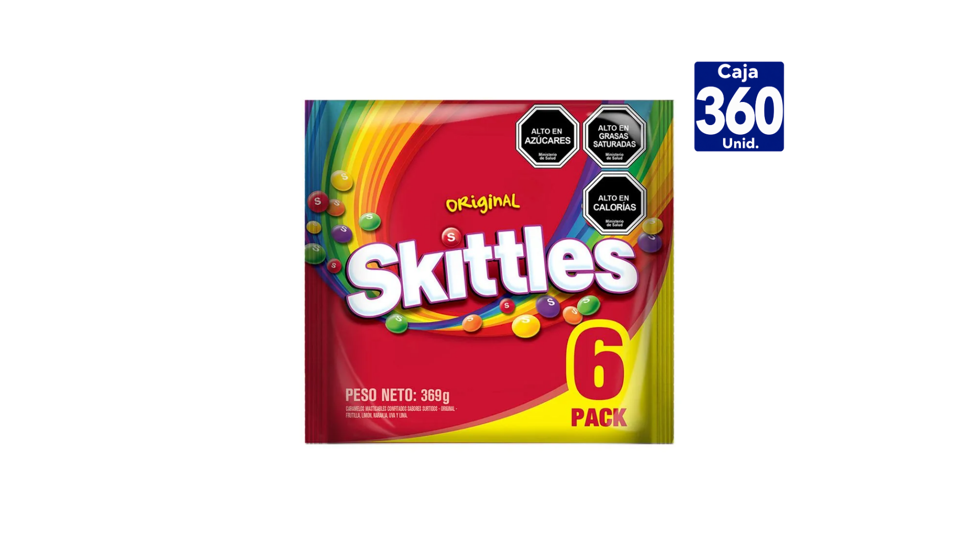 SKITTLES ORIGINAL CARAMELO MASTICABLE 6-PACK
