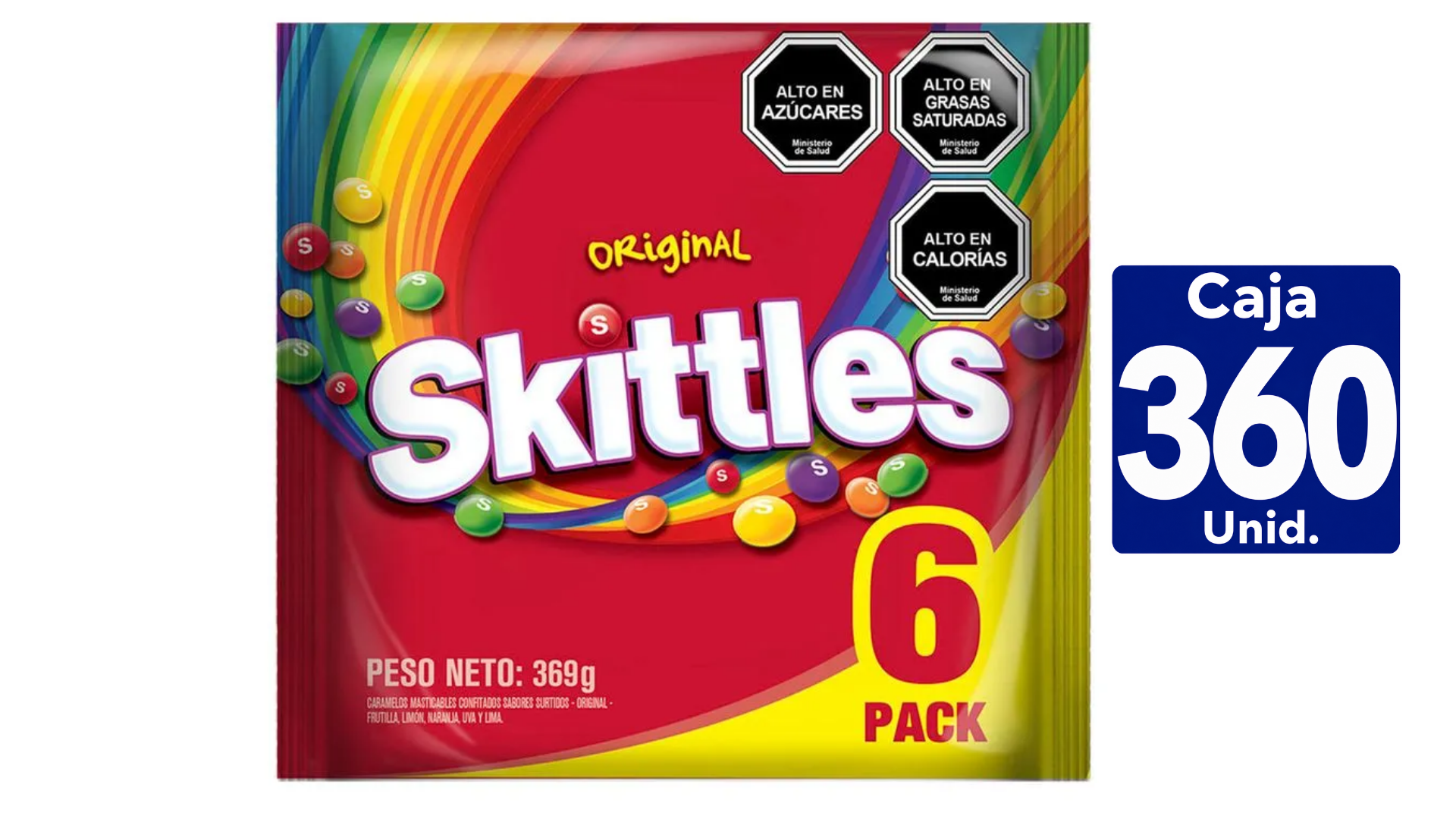 SKITTLES ORIGINAL CARAMELO MASTICABLE 6-PACK