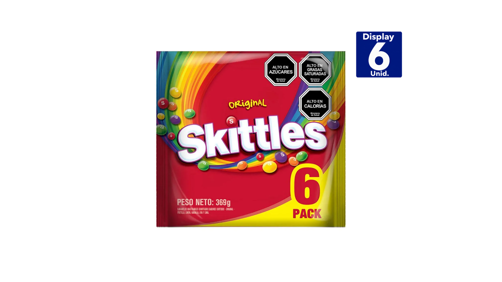 SKITTLES ORIGINAL CARAMELO MASTICABLE 6-PACK
