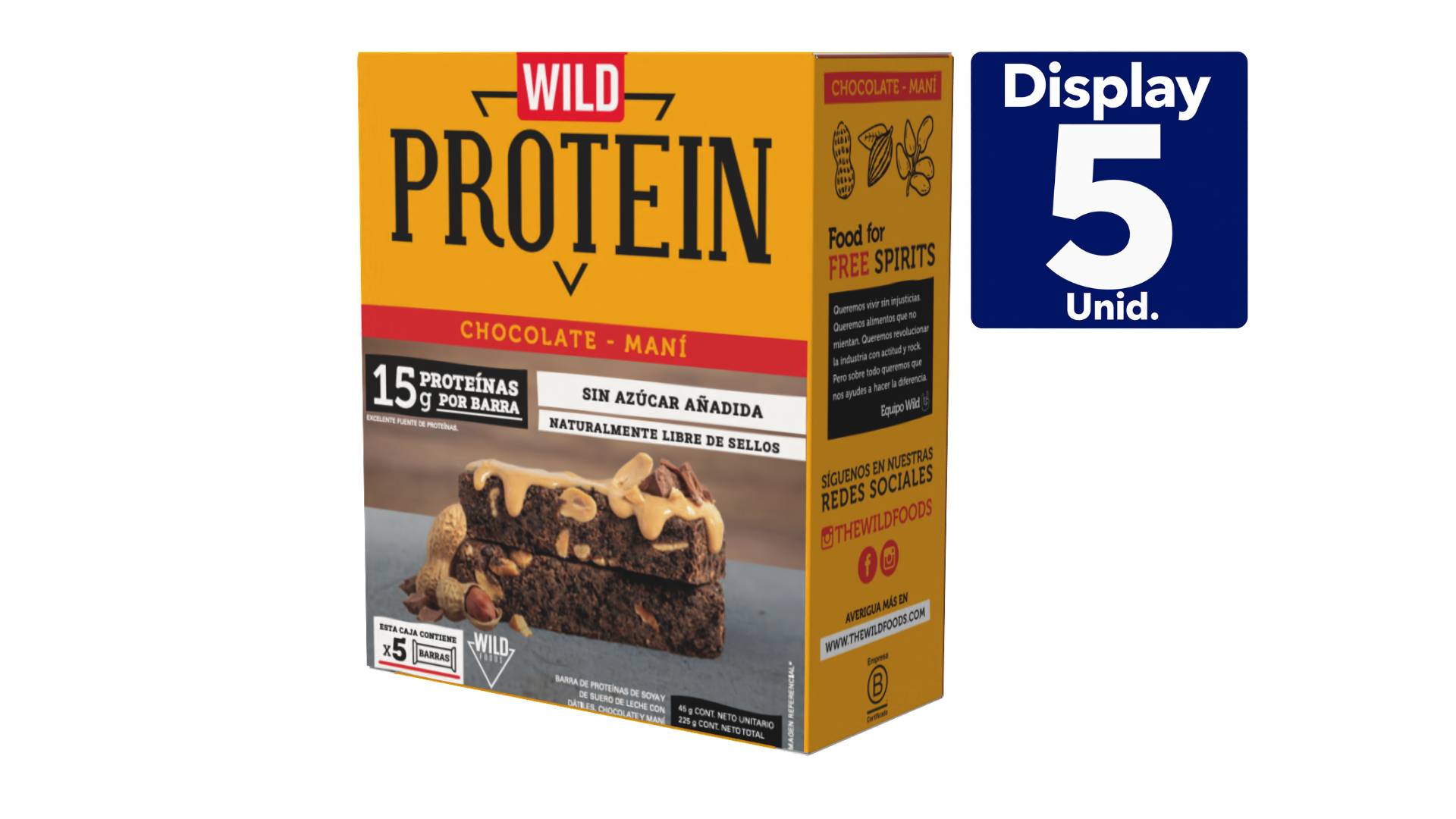 WILD PROTEIN CHOCOLATE + MANI 5 UNS