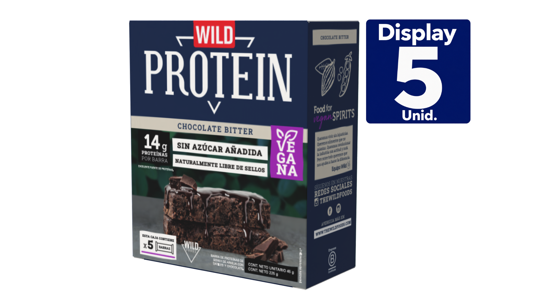 WILD PROTEIN VEGANA CHOCOLATE BITTER 5 U