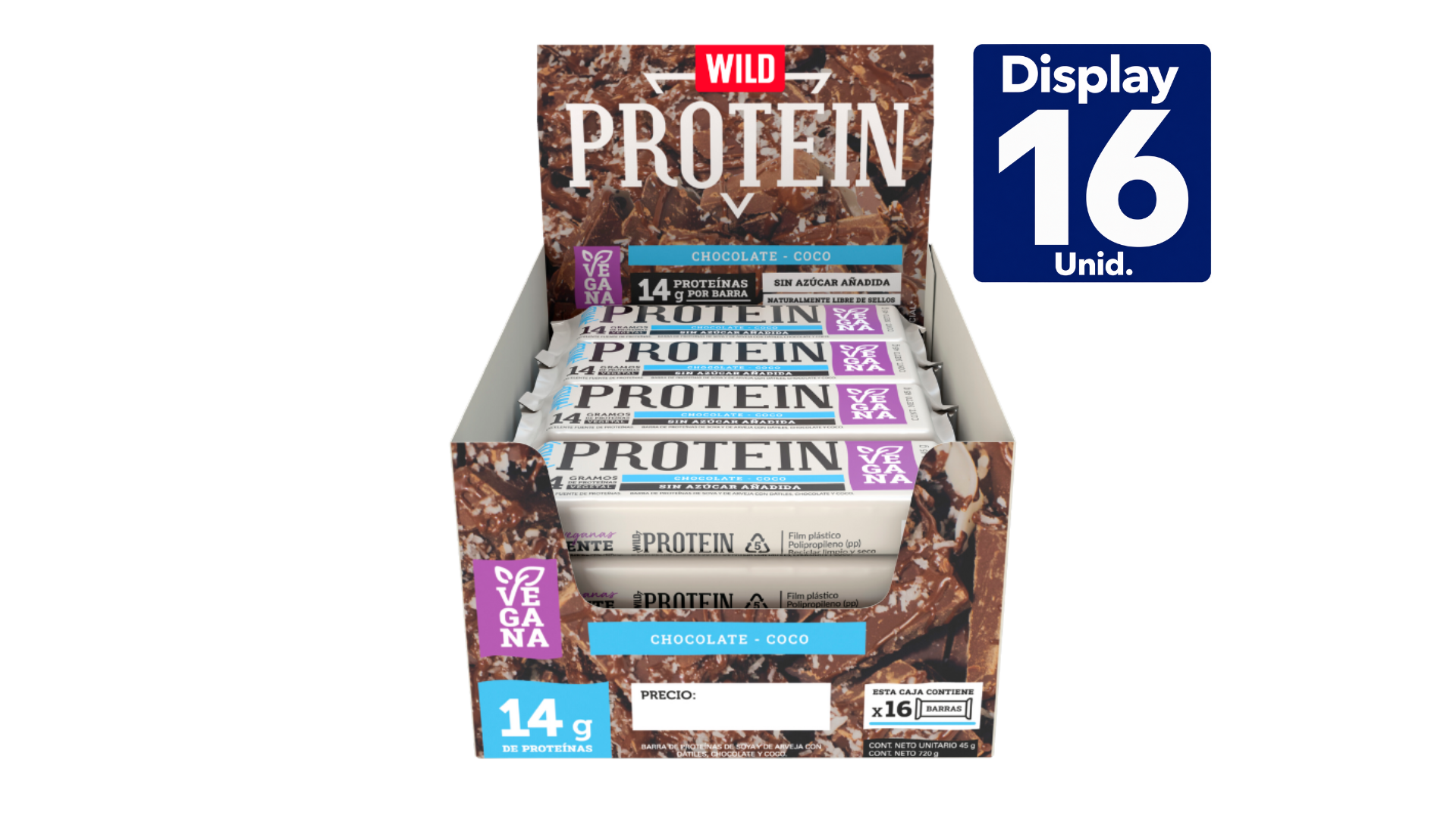WILD PROTEIN VEGANA CHOCOLATE COCO 16 UN