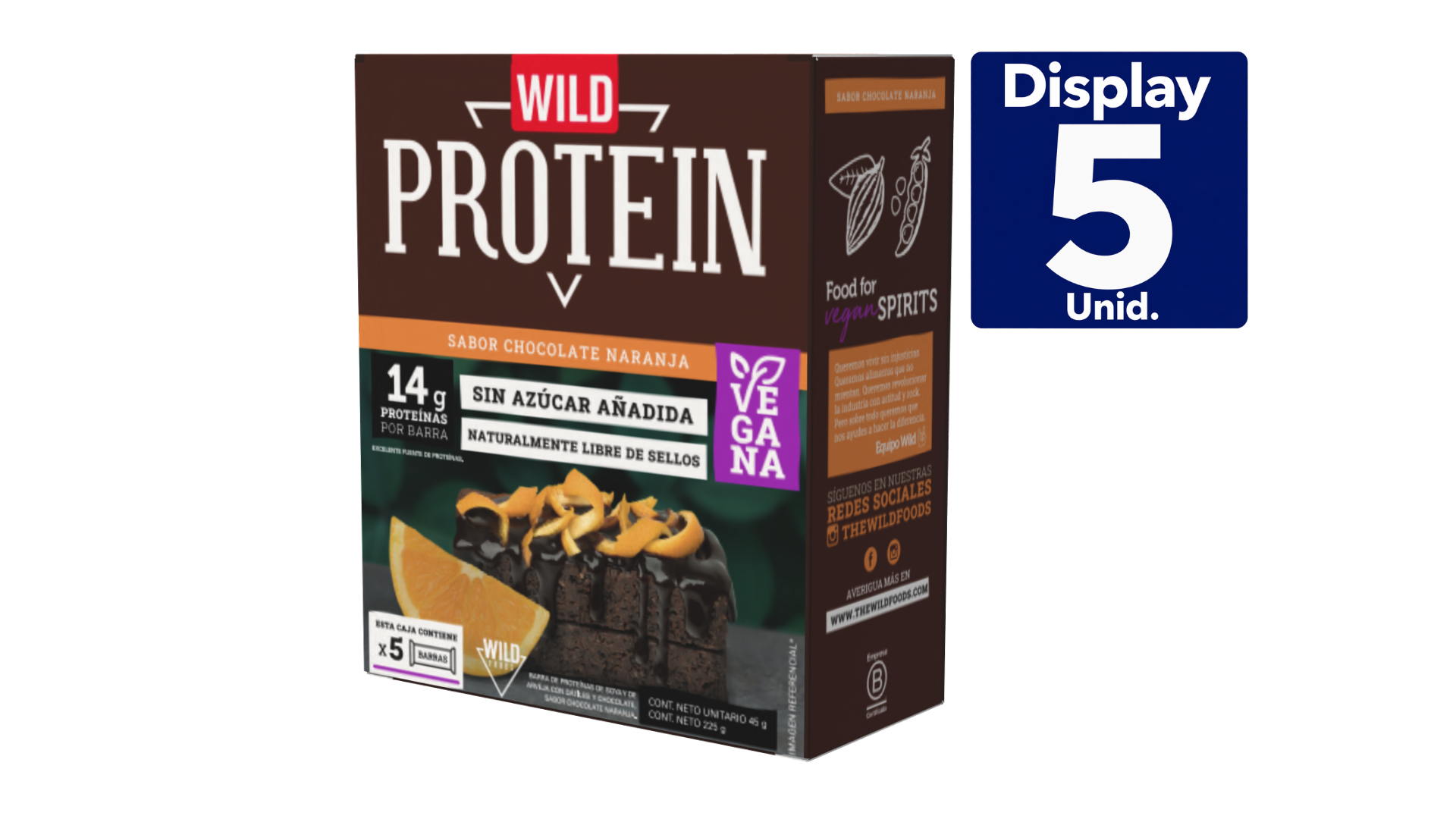 WILD PROTEIN VEGAN NARANJA BITTER 5 UDS