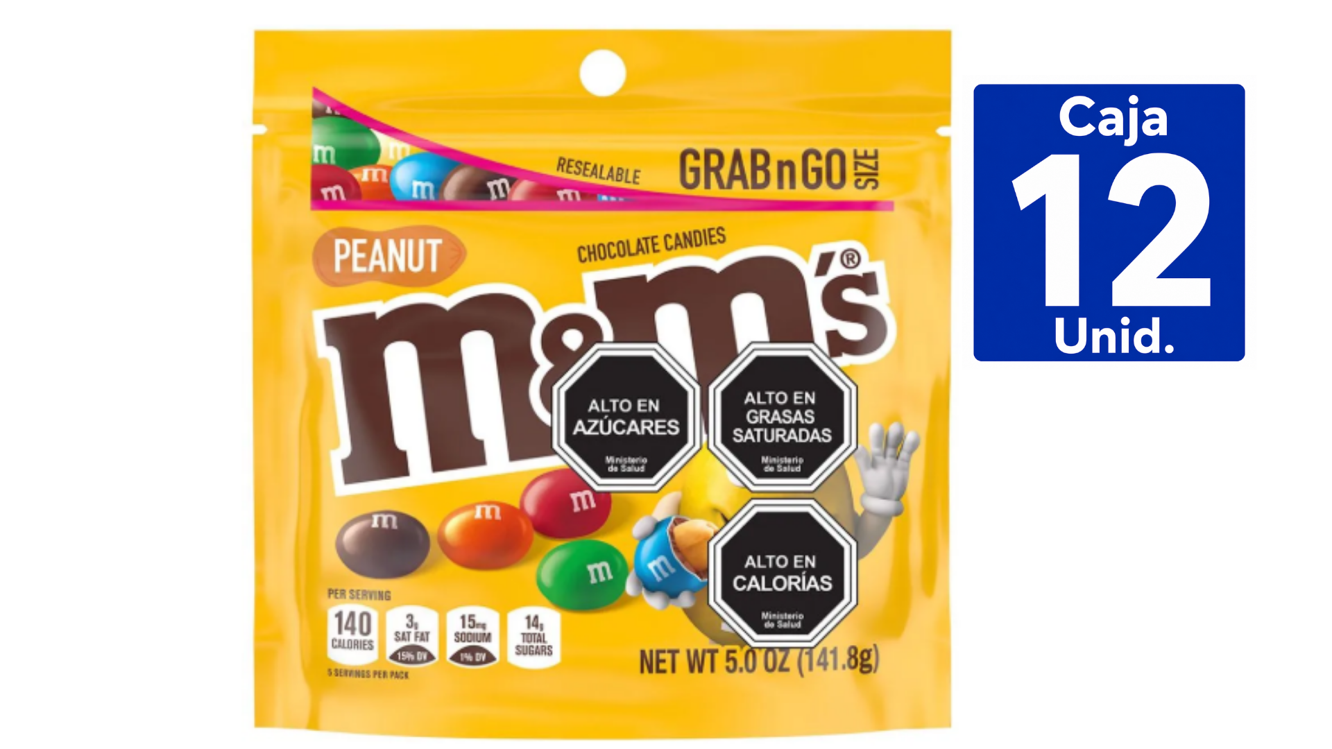 M&MS CHOCOLANTE Y MANÍ BOLSA 141,8GR