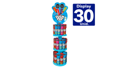 PUSH POP EXH C/CAR SAB.FRUTA 1X30 (14GR)