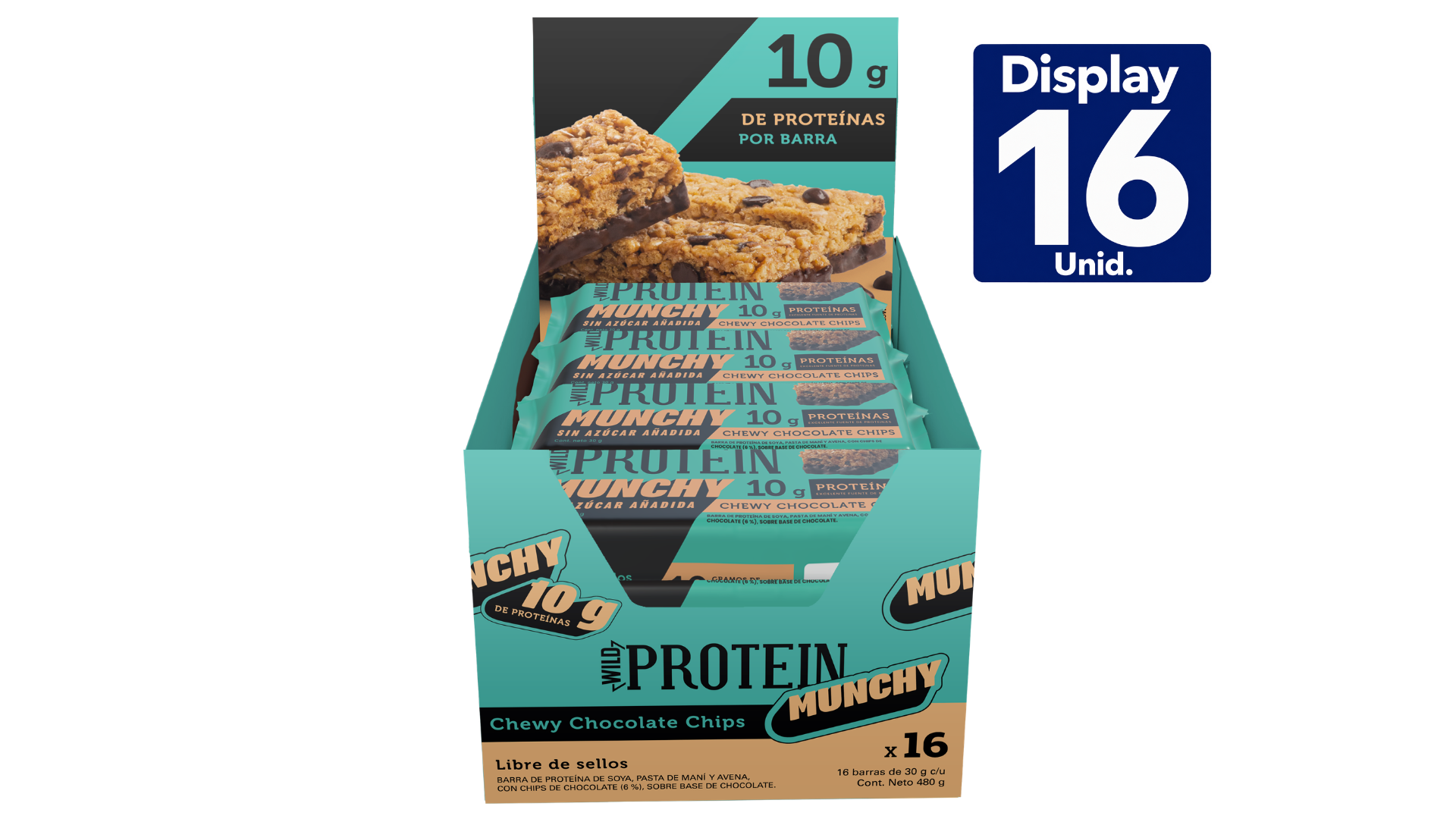 WILD PROTEIN MUNCHY BAR CHOCO CHIPS 30 G