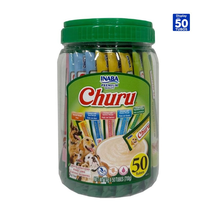 CHURU TARRO PERRO ATÚN Y POLLO VARIEDADES 50 TUBOS