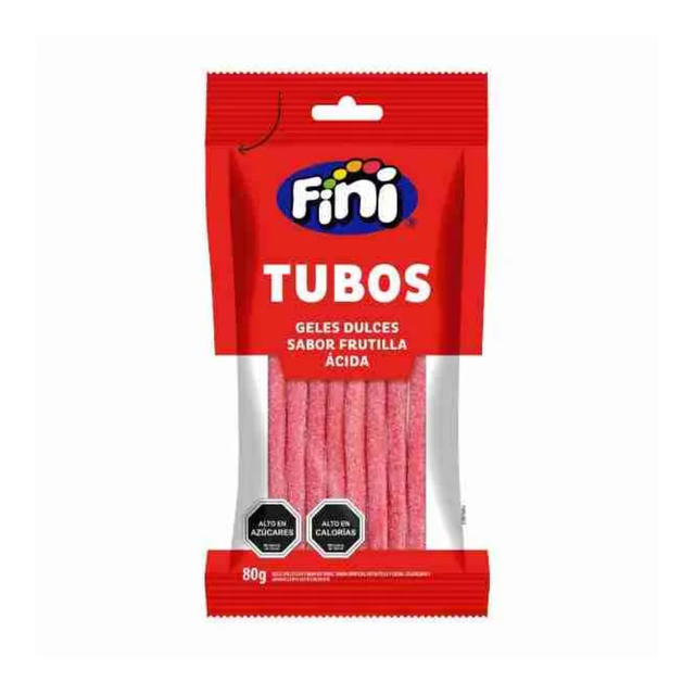 FINI TUBOS FRUTILLA ÁCIDO  80G X 12