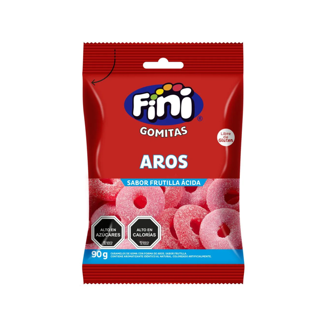 FINI GOMITAS AROS DE FRUTILLA  90G X12