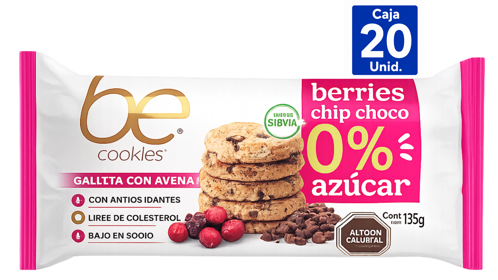 GALLETAS 0% AZÚCAR CHIPS CHOCO.YBERRIES 135G