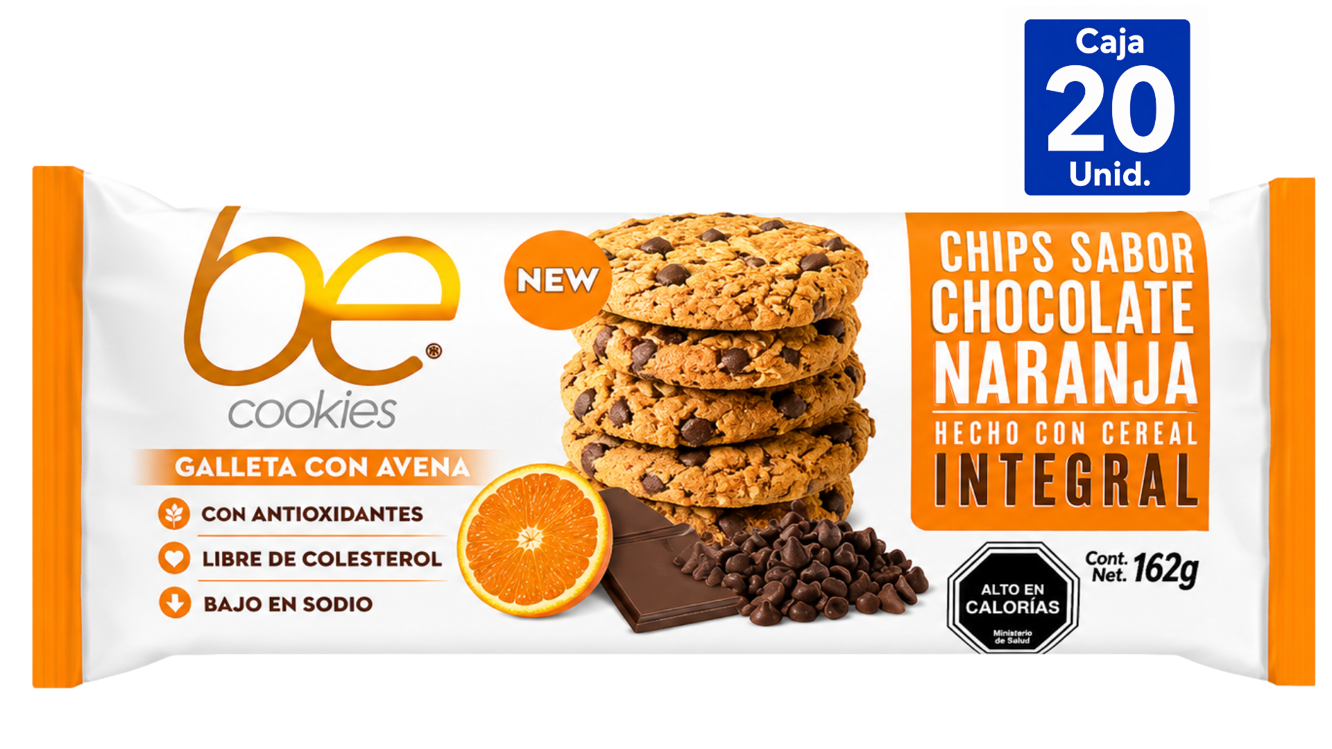 GALLETAS DE AVENA CHIPS CHOCOLATE NARANJA 162G
