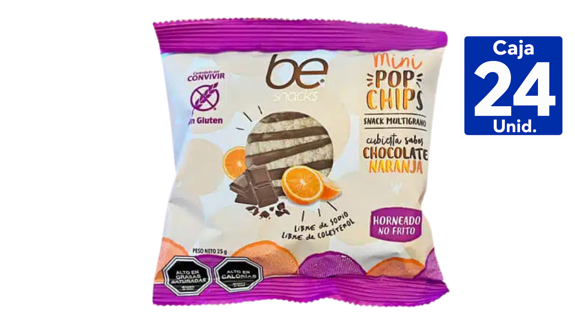 MINIPOPS SNACK MULTIGRANO CHOCOLATE NARANJA 25G