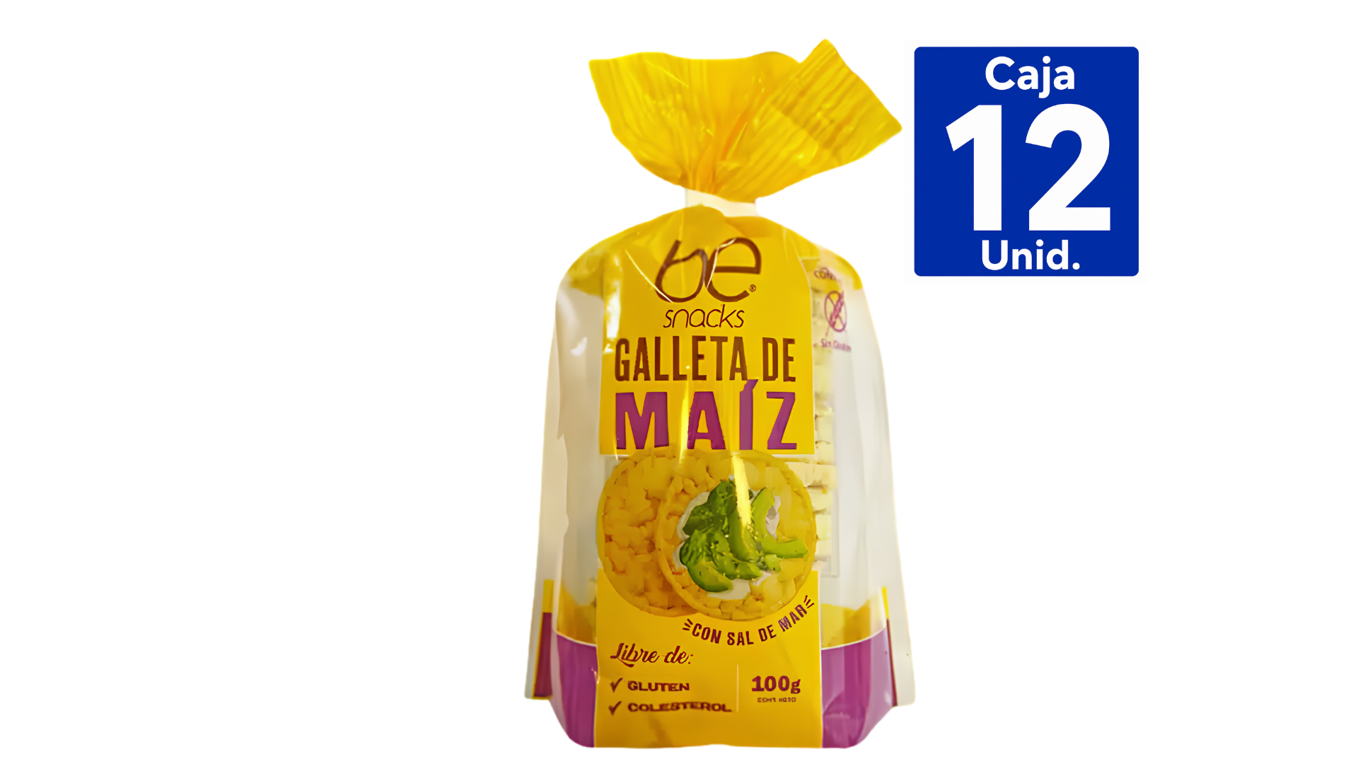 GALLETA BE SNACKS  DE MAÍZ CON SAL DE MAR 100GR
