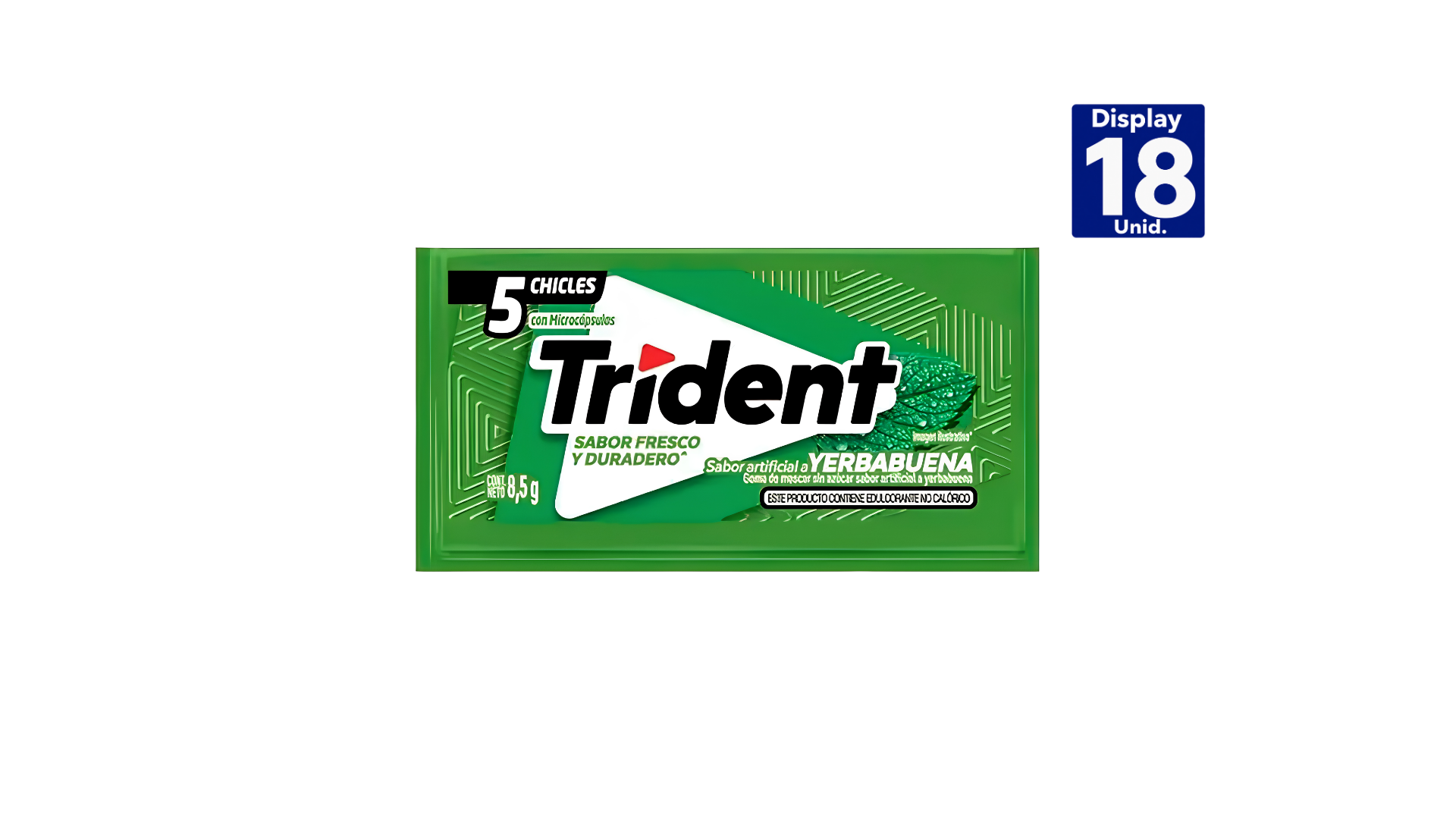 GOMA DE MASCAR TRIDENT 5S YERBA 8,5GR