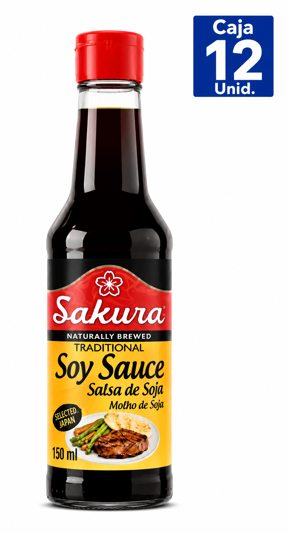 SALSA DE SOYA SAKURA TRADICIONAL VIDRIO 150ML