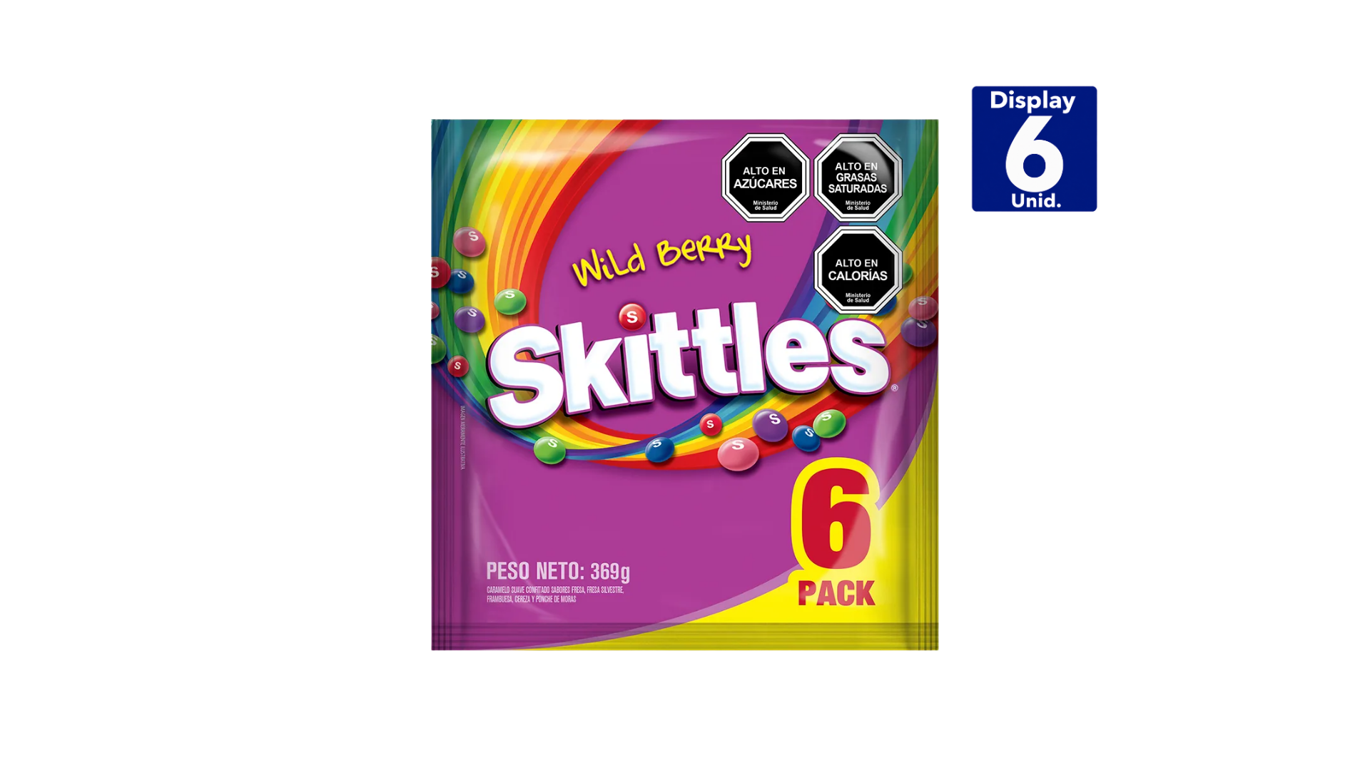 SKITTLES CARAMELO MASTICABLE WILD BERRY 6-PACK