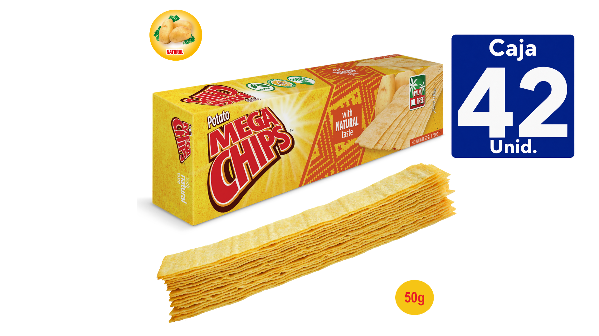 PAPAS LAMINADAS MEGA CHIPS NATURAL 50GR