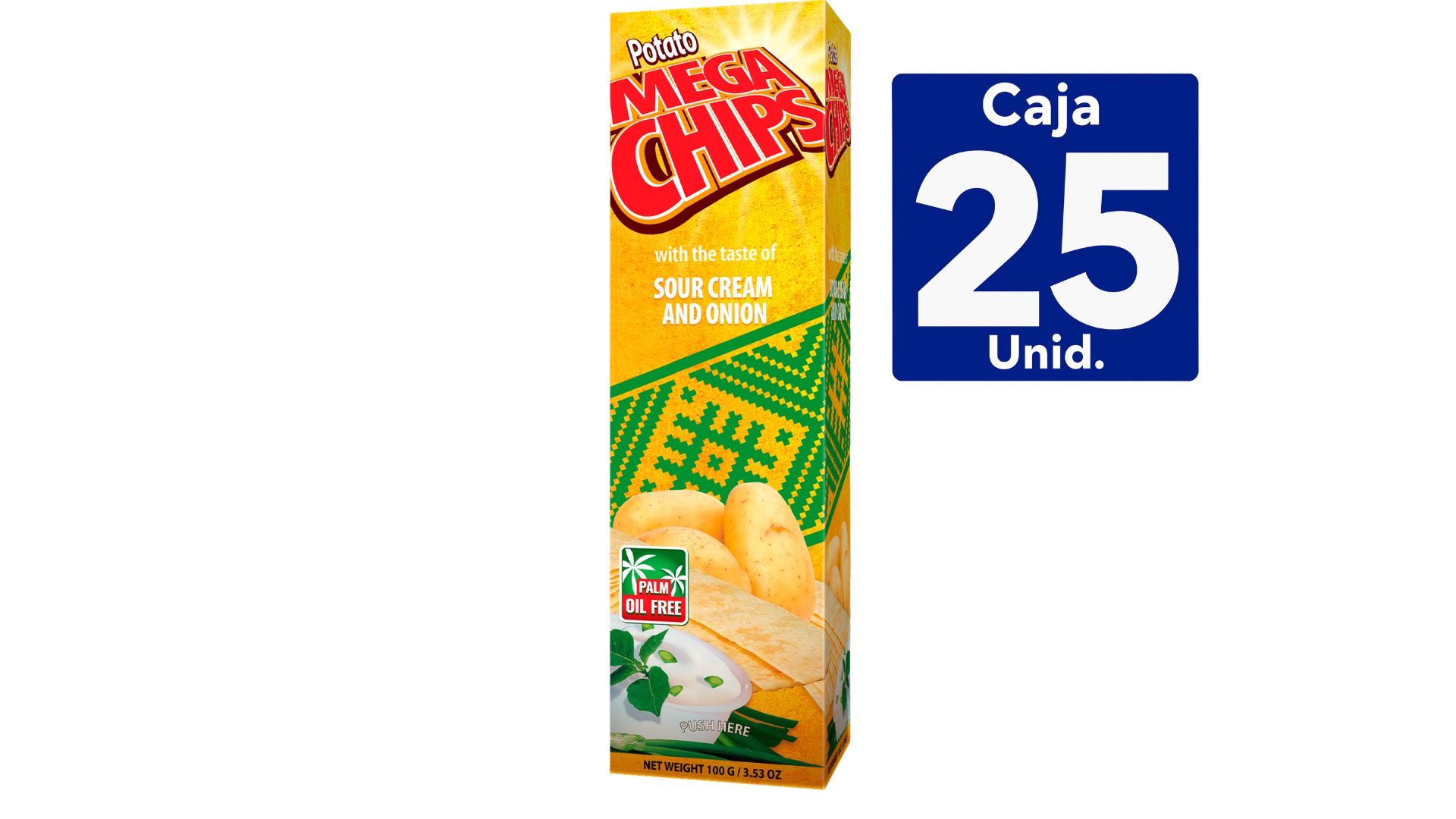 PAPAS LAMINADAS MEGA CHIPS CREMA SOUR CEBOLLA 100G