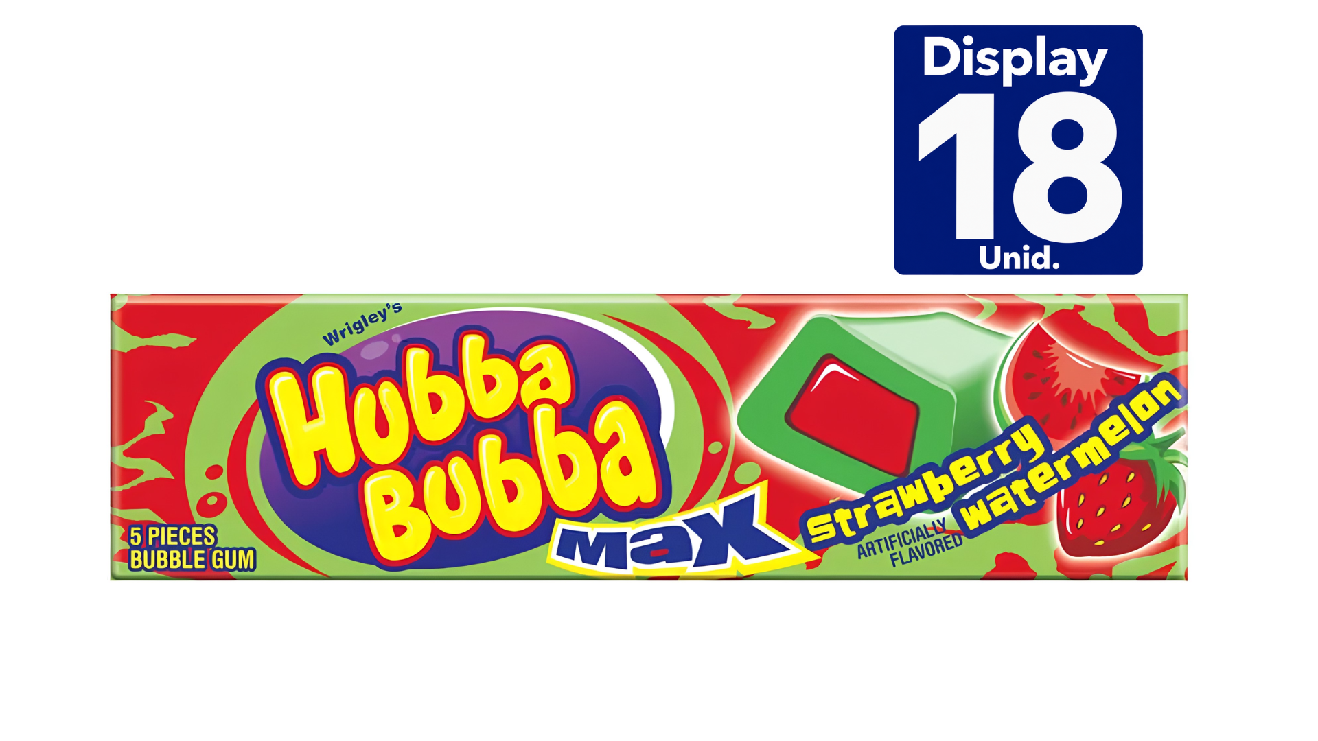 HUBBA BUBBA MAX FRUTILLA SANDIA 18 X 5UN